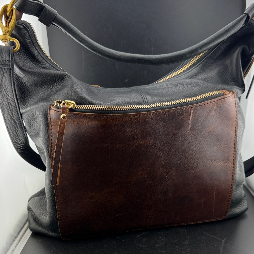 Elegant Black and Brown Shoulder Bag